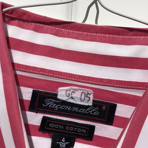 Faconnable Men's Striped Button Down Front Shirt P - Picture 6 of 10